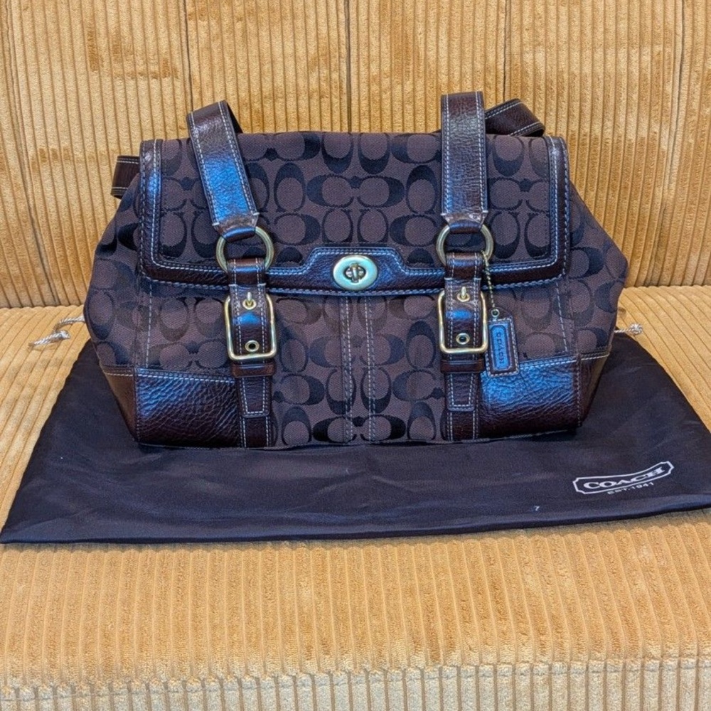 Coach Chelsea Signature Jacquard Turnlock Satchel Bag